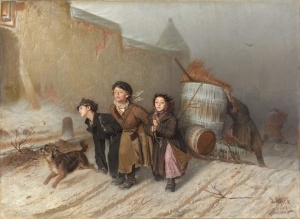 «Тройка» («Ученики мастеровые везут воду») — знаменитая картина русского живописца Василия Перова, написанная в 1866 году. Изображение размещено для иллюстрации